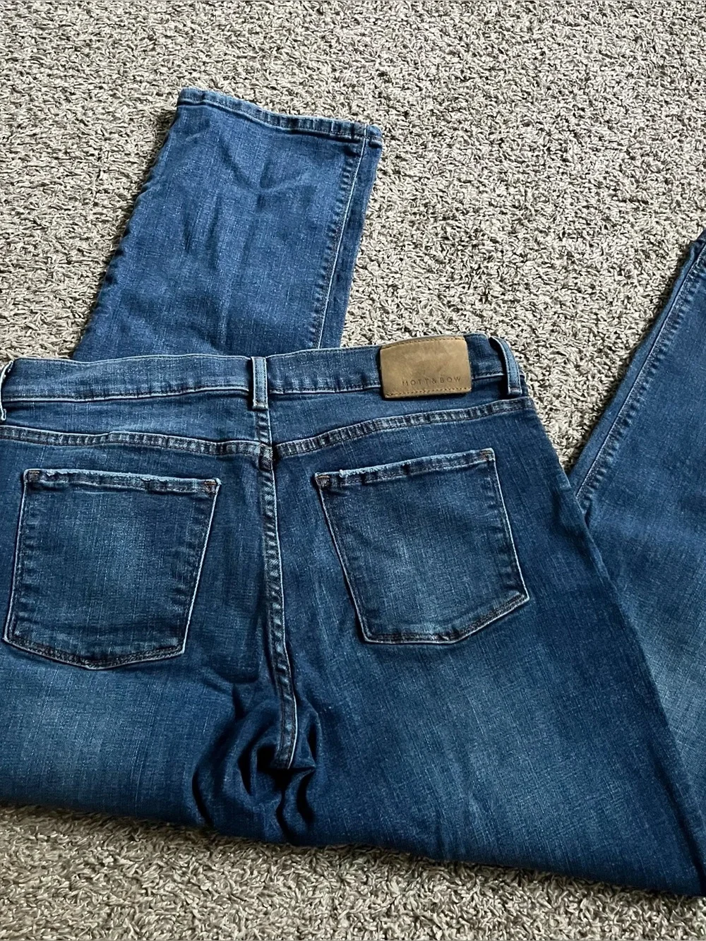 Mott & Bow Crosby Jeans Mens 34x30 Blue Dark Wash Straight Leg Stretch Denim